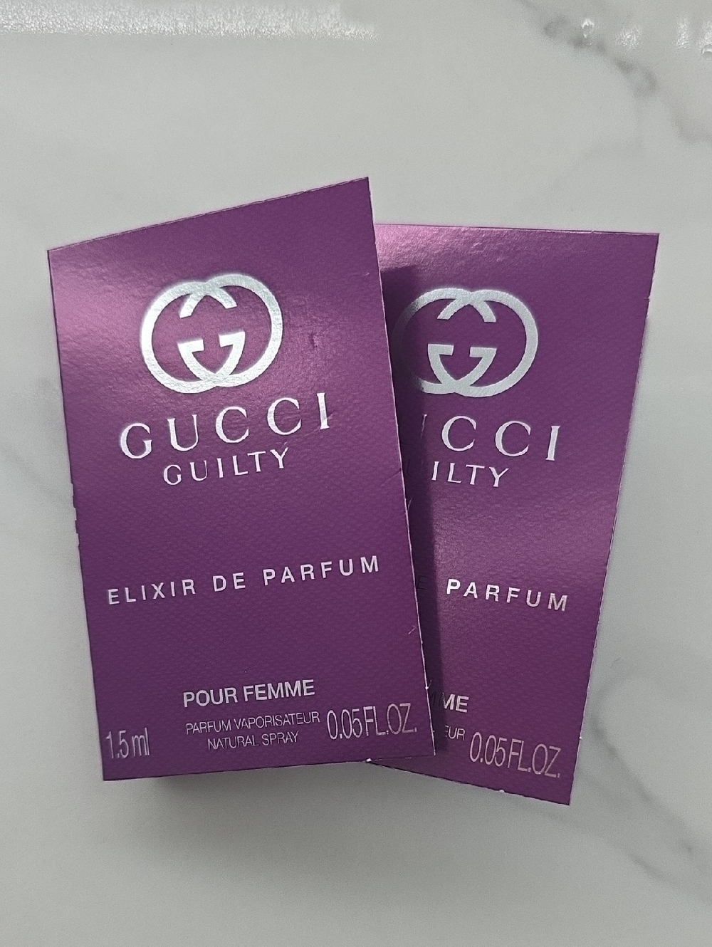 Gucci Guilty Elixir de Parfum Sample - Purple with Silver Accents